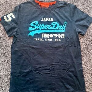 Superdry Men's Dark Blue Tee with Bold Graphic